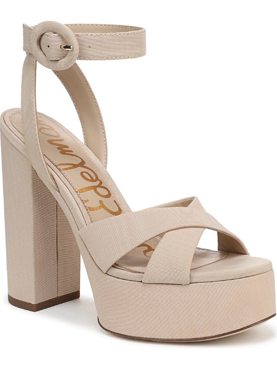Sam Edelman Shoes - Sam Edelman Beige Platform Ankle-Strap Sandal